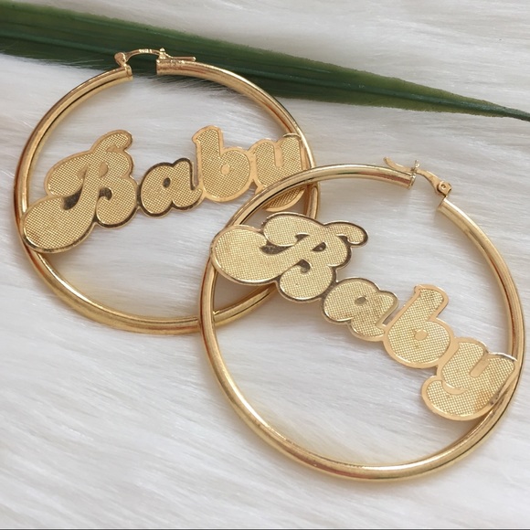 14 K Brazilian Gold Filled Jewelry - BABY Round Hoop Earrings-14K Gold Filled Nameplate